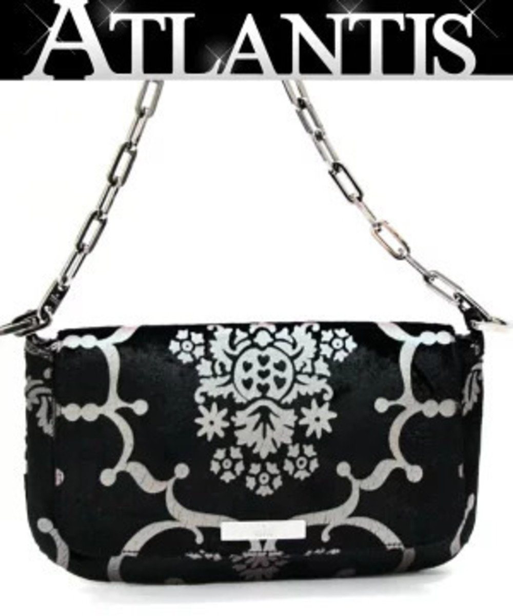 Gucci Chain Shoulder Bag Velvet Black